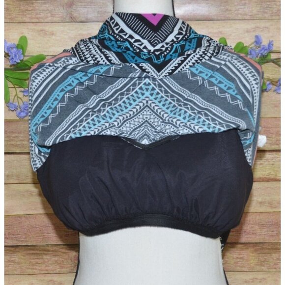 Trimshaper Tankini Top Women's Plus Size 18W Striped Geometric Swimsuit Padded - Picture 5 of 10